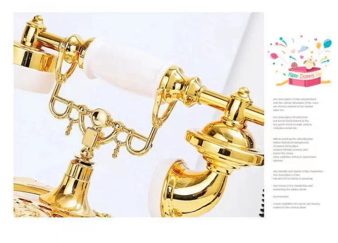 Vintage-Inspired Old-Fashioned Telephone Music Box in Light Luxury Classic Style-4