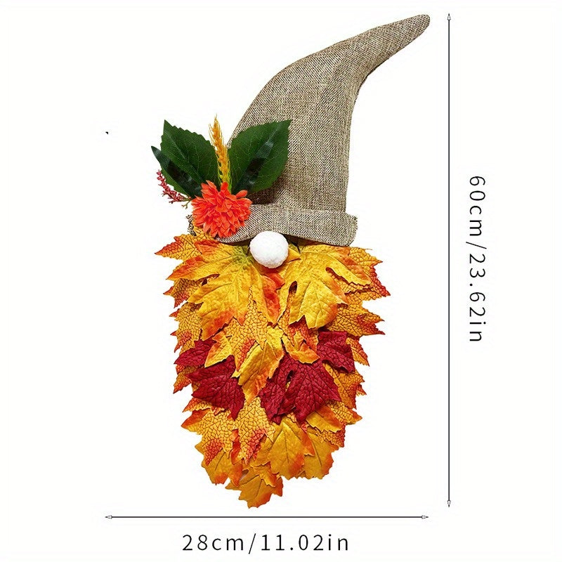 Halloween Gnome Door Hanging Wreath-4