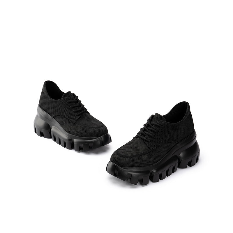 Retro Platform Breathable Chunky Lace Ups-1